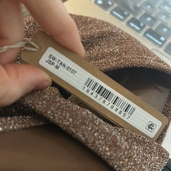 NWT: SKIMS - GLITTER SWIM RUCHED BIKINI TANGA - Picture 7 of 7